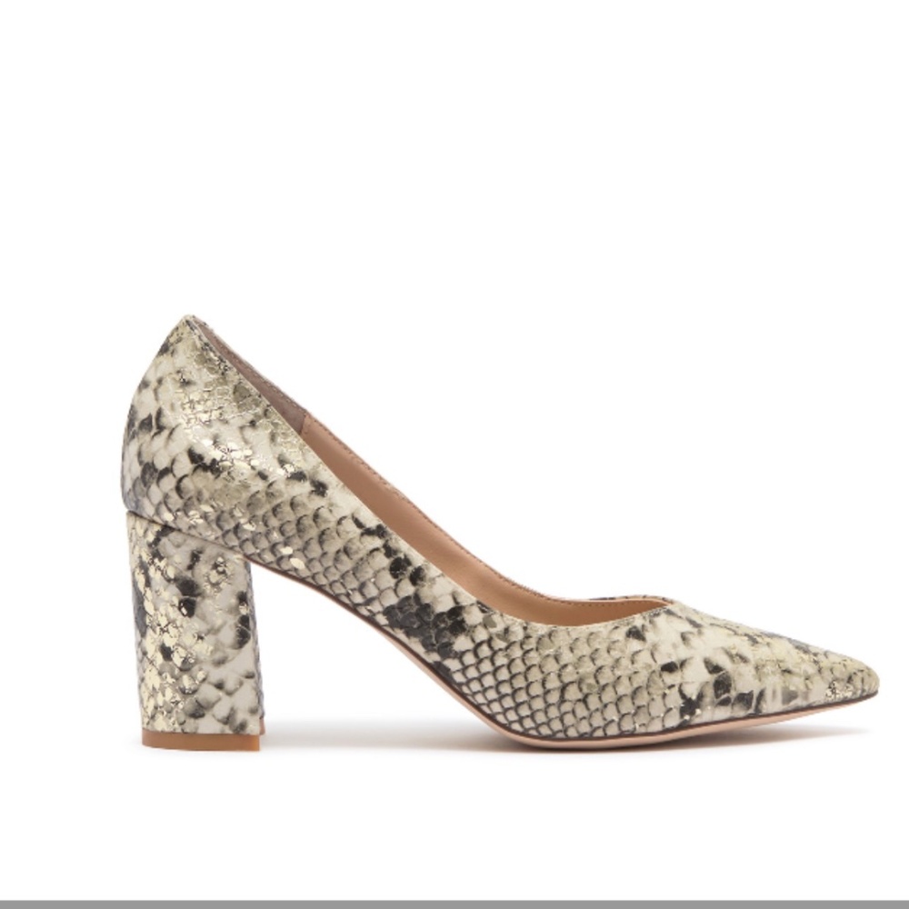 Steve Madden Savy Gold Snake Block Heel NWT